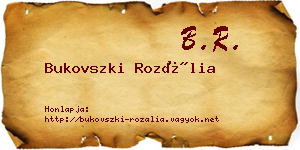 Bukovszki Rozália névjegykártya