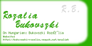 rozalia bukovszki business card